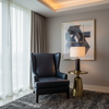 Embossed Reptile Scale Deep Indigo Upholstered Chair | Architectural Fabrics