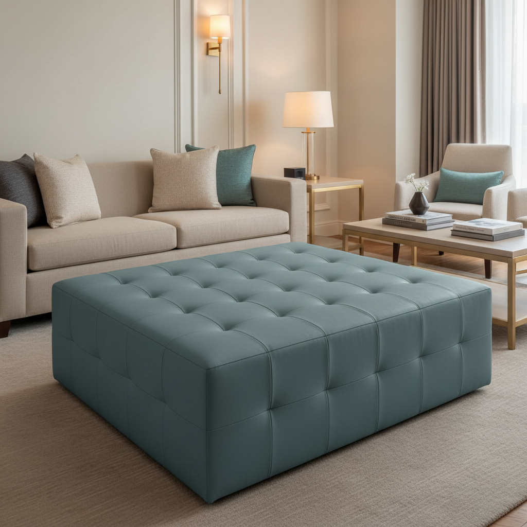 Maho Bay - Mallard Upholstered Ottoman | Architectural Fabrics