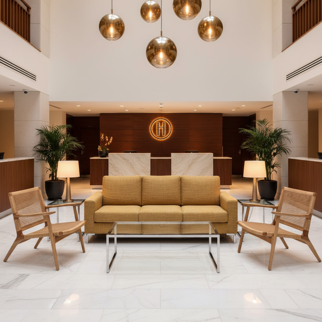 Rattan Bay - Fawn Upholstered Sofa | Architectural Fabrics