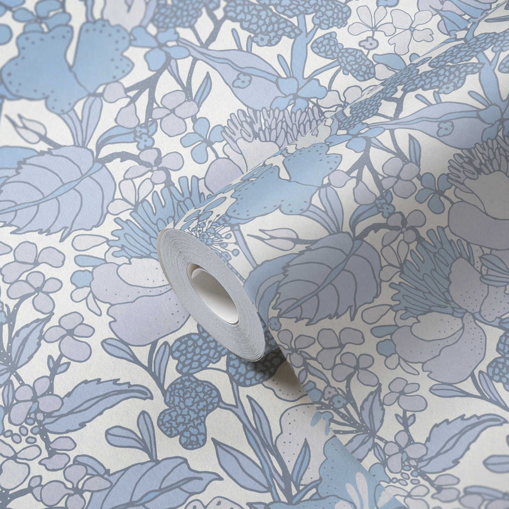 Floral Impression Light Blue Wallcovering | AS Creation