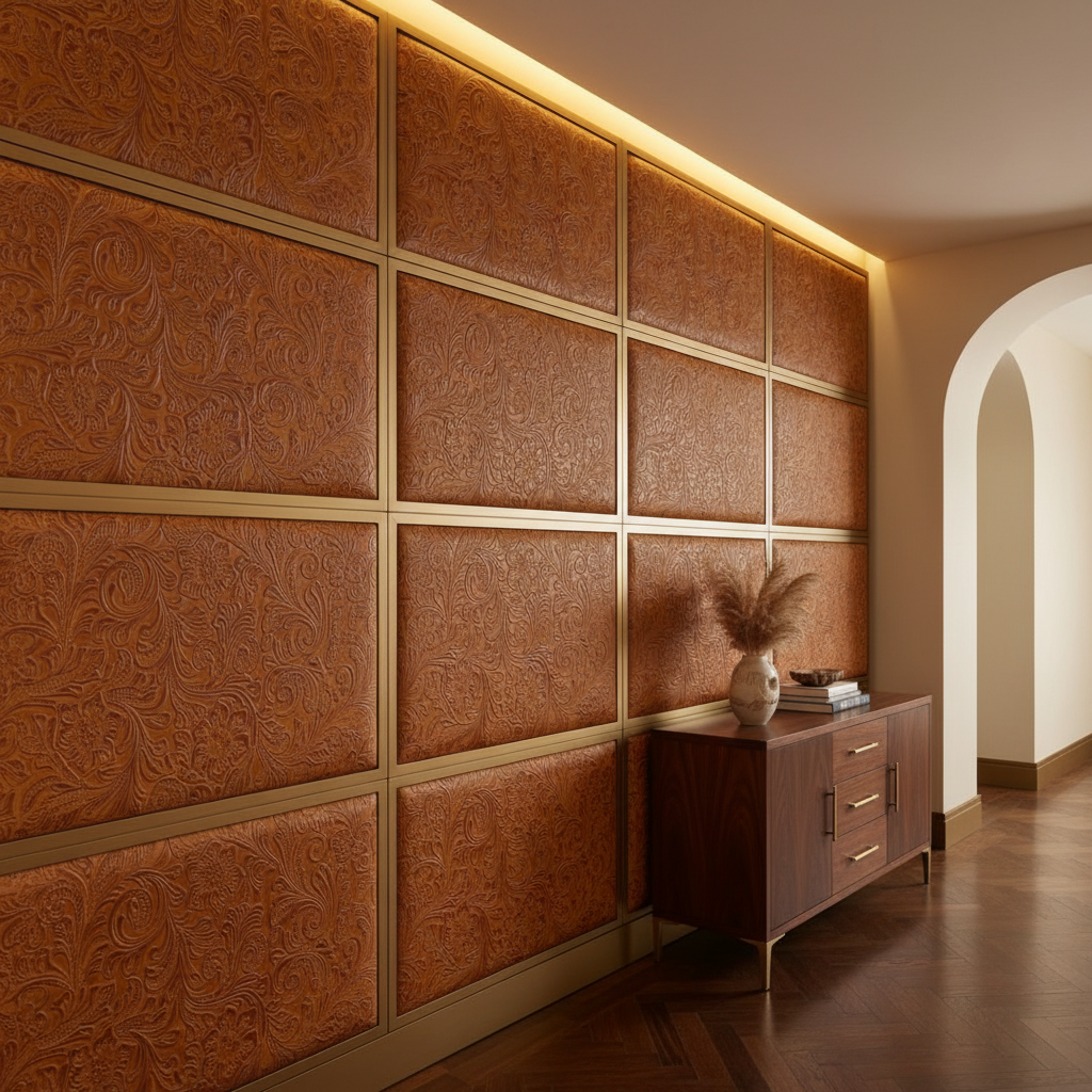 West Indian Lily - Peanut Brittle Upholstered Wall Panel | Architectural Fabrics