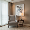 Smooth Solid Texture Misty Gray Upholstered Chair | Architectural Fabrics