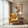 Brushed Linen Weave Goldenrod Yellow Upholstered Chair | Architectural Fabrics