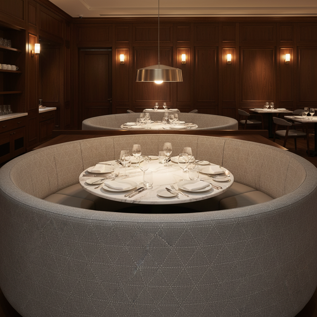 St. Barthelemy - Gull Upholstered Banquette | Architectural Fabrics