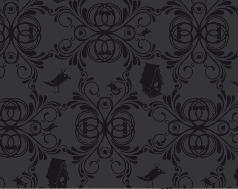 Coo Coo a Doo - Black on Black - Pattern Design Lab