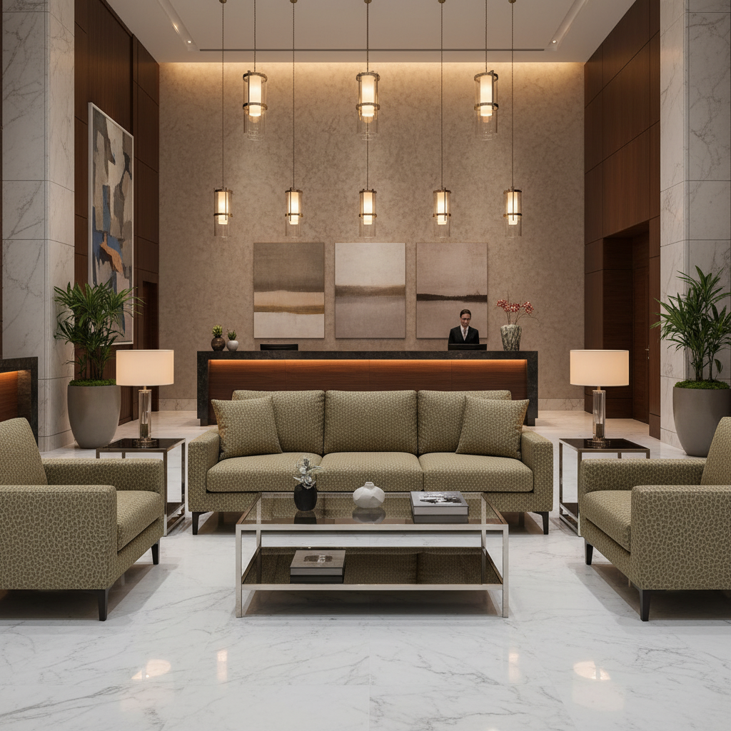 Smooth Pebble Grain Muted Olive Upholstered Sofa | Architectural Fabrics