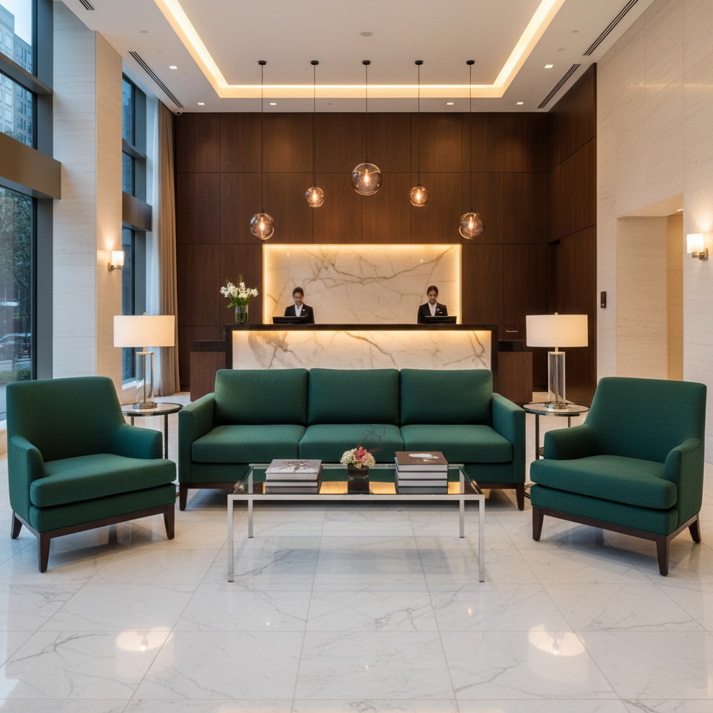 Fine Velvet Texture Deep Emerald Upholstered Sofa | Architectural Fabrics