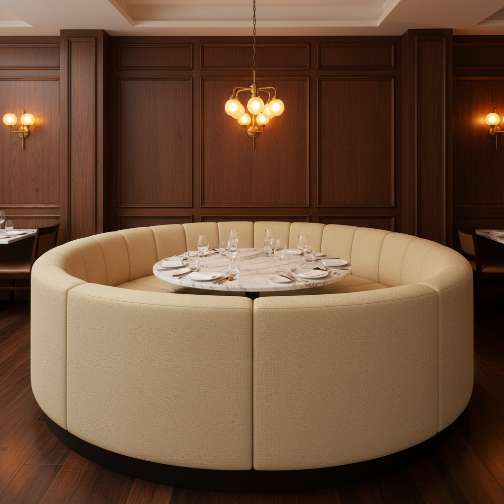 Aire Pebbled - Oatmeal Breathable Polyurethane Upholstered Banquette | Architectural Fabrics