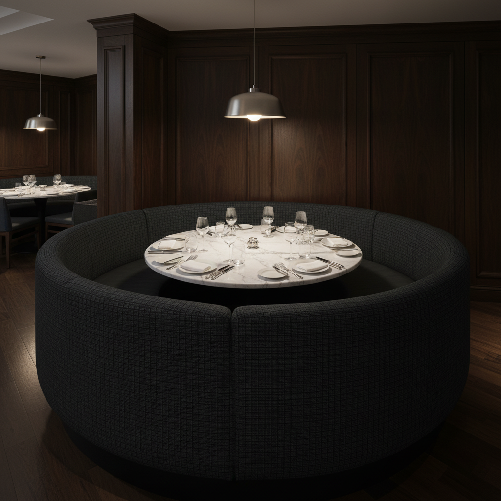 Tropical Trellis - Black Upholstered Banquette | Architectural Fabrics