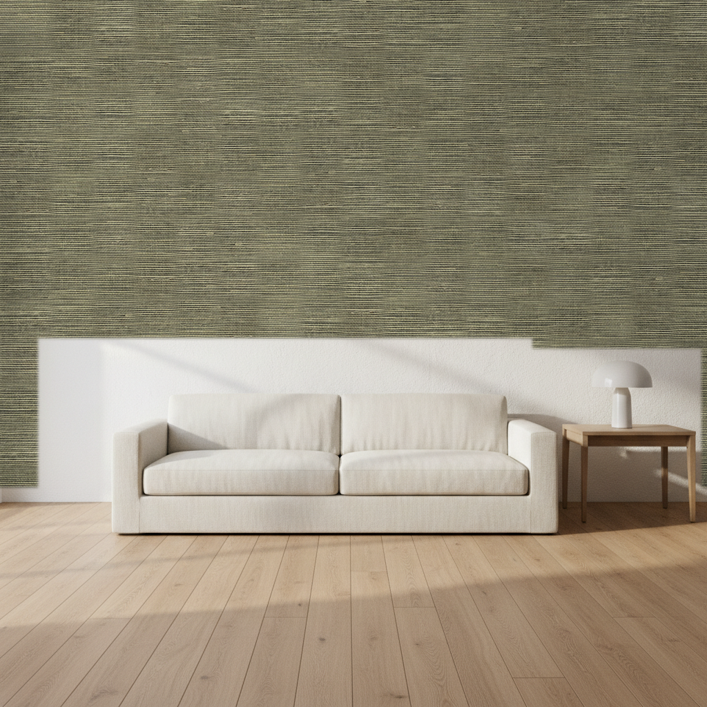 Nantucket Grasscloth Serpentine Wallcovering | Phillipe Romano room setting