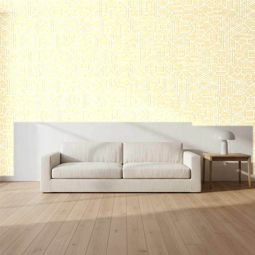 Nantucket Grasscloth Gold Metallic Wallcovering | Phillipe Romano room setting