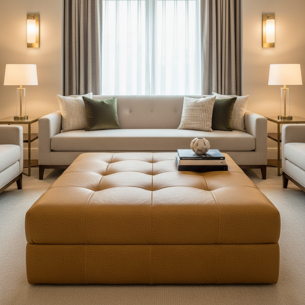 Vintage Harbor - Sunflower Upholstered Ottoman | Architectural Fabrics