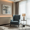 Smooth Solid Color Slate Blue Upholstered Chair | Architectural Fabrics