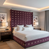 Diamond Velvet Texture Plum Wine Upholstered Headboard | Architectural Fabrics
