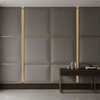 Smooth Solid Texture Misty Gray Upholstered Wall Panel | Architectural Fabrics
