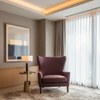 Smooth Velvet Nap Deep Wine Upholstered Chair | Architectural Fabrics