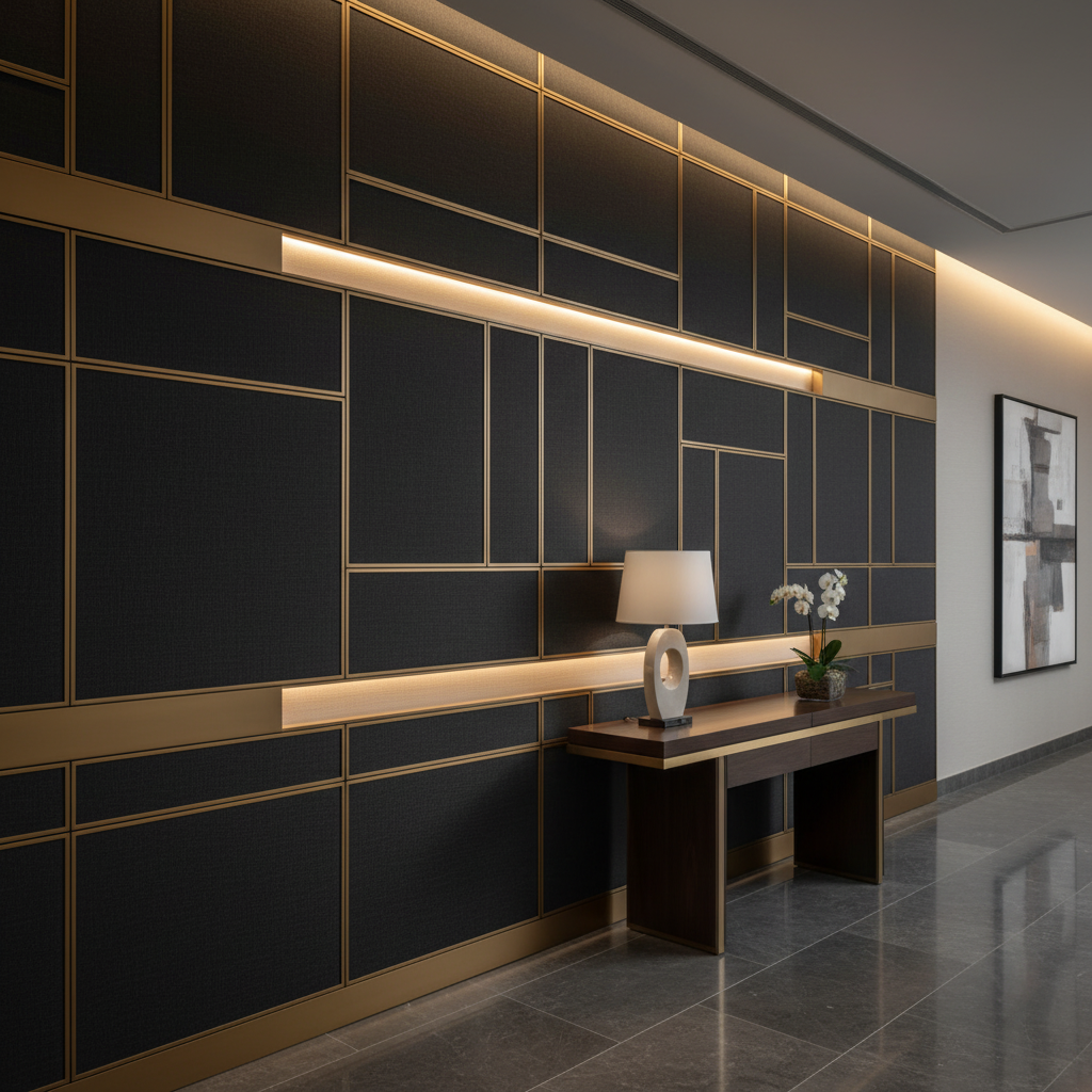 Soper Hole - Black Upholstered Wall Panel | Architectural Fabrics