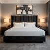 Fine Pebble Grain Deep Onyx Upholstered Headboard | Architectural Fabrics