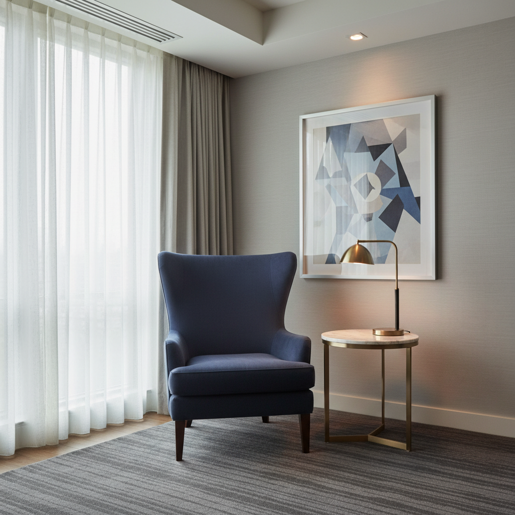 Smooth Matte Texture Deep Indigo Upholstered Chair | Architectural Fabrics
