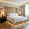 Woven Linear Texture Golden Wheat Upholstered Headboard | Architectural Fabrics