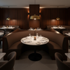 Fine Leather Grain Dark Chocolate Upholstered Banquette | Architectural Fabrics