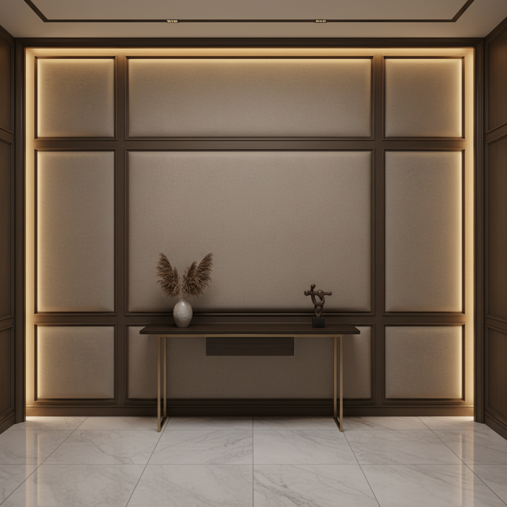 Algiers - Taupe Performance Vinyl Upholstered Wall Panel | Architectural Fabrics