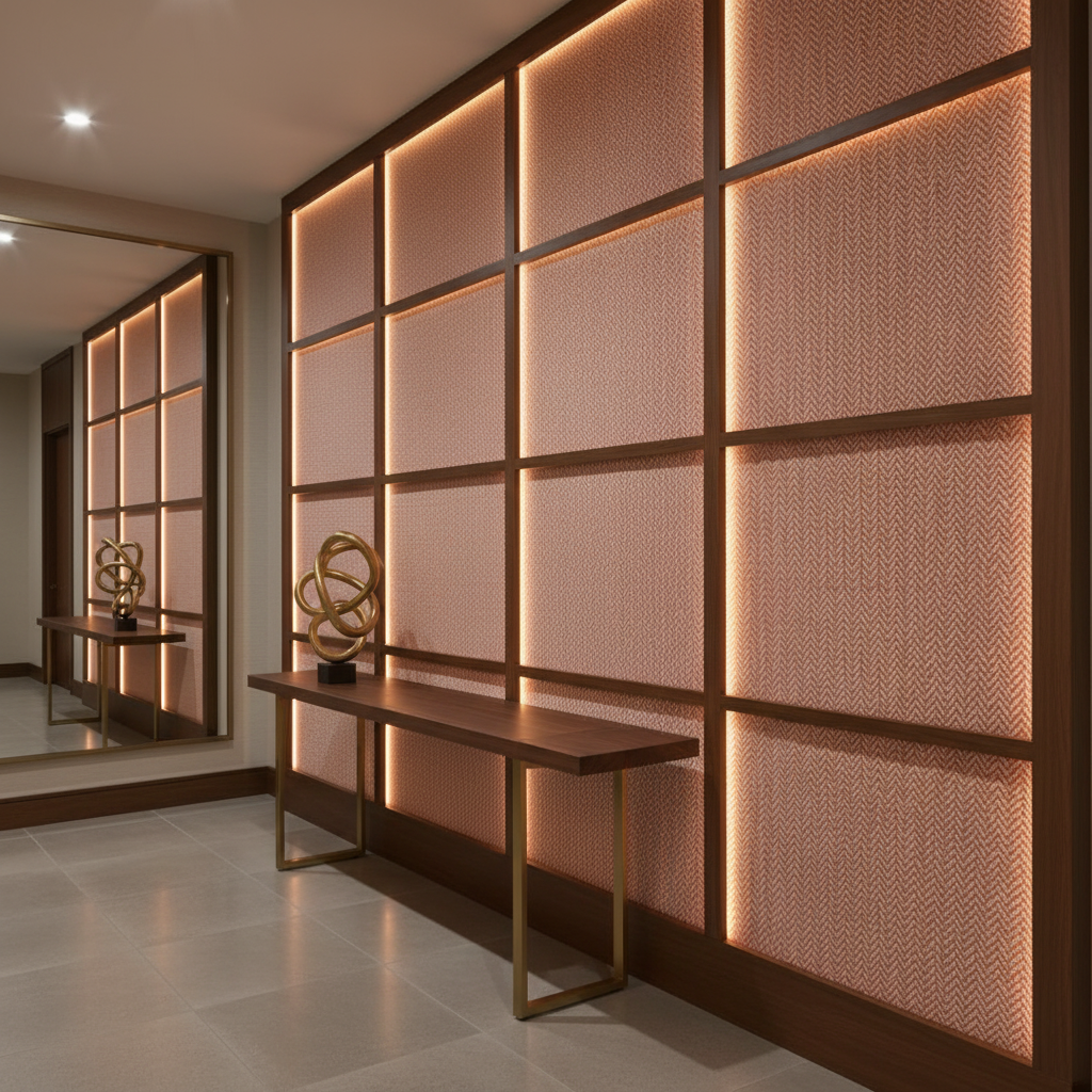Rum Punch - Persimmon Upholstered Wall Panel | Architectural Fabrics