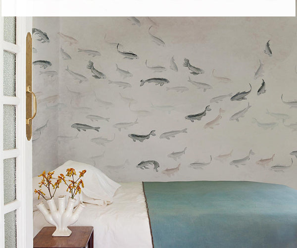 Haiku Swimming Fish Mural | Coordone Europe