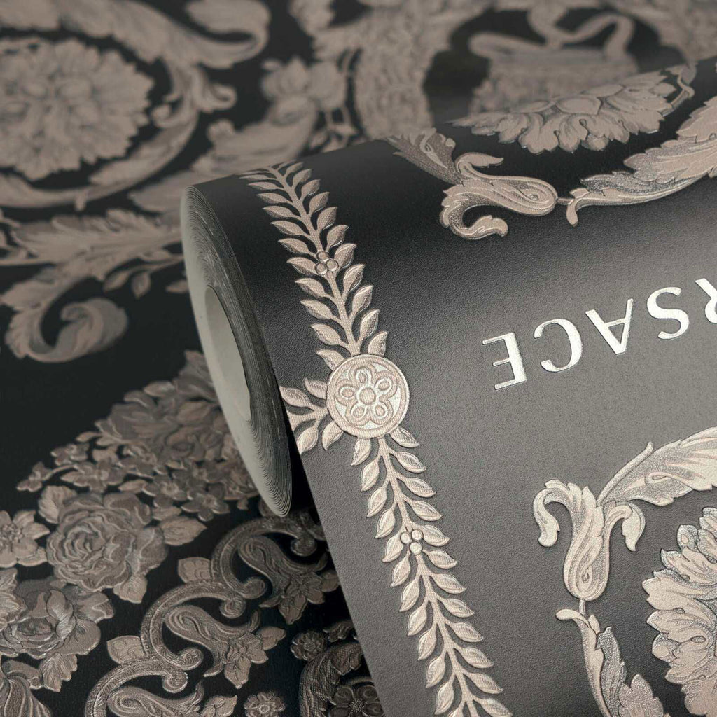 Heritage Black Silver Versace Home Wallcovering