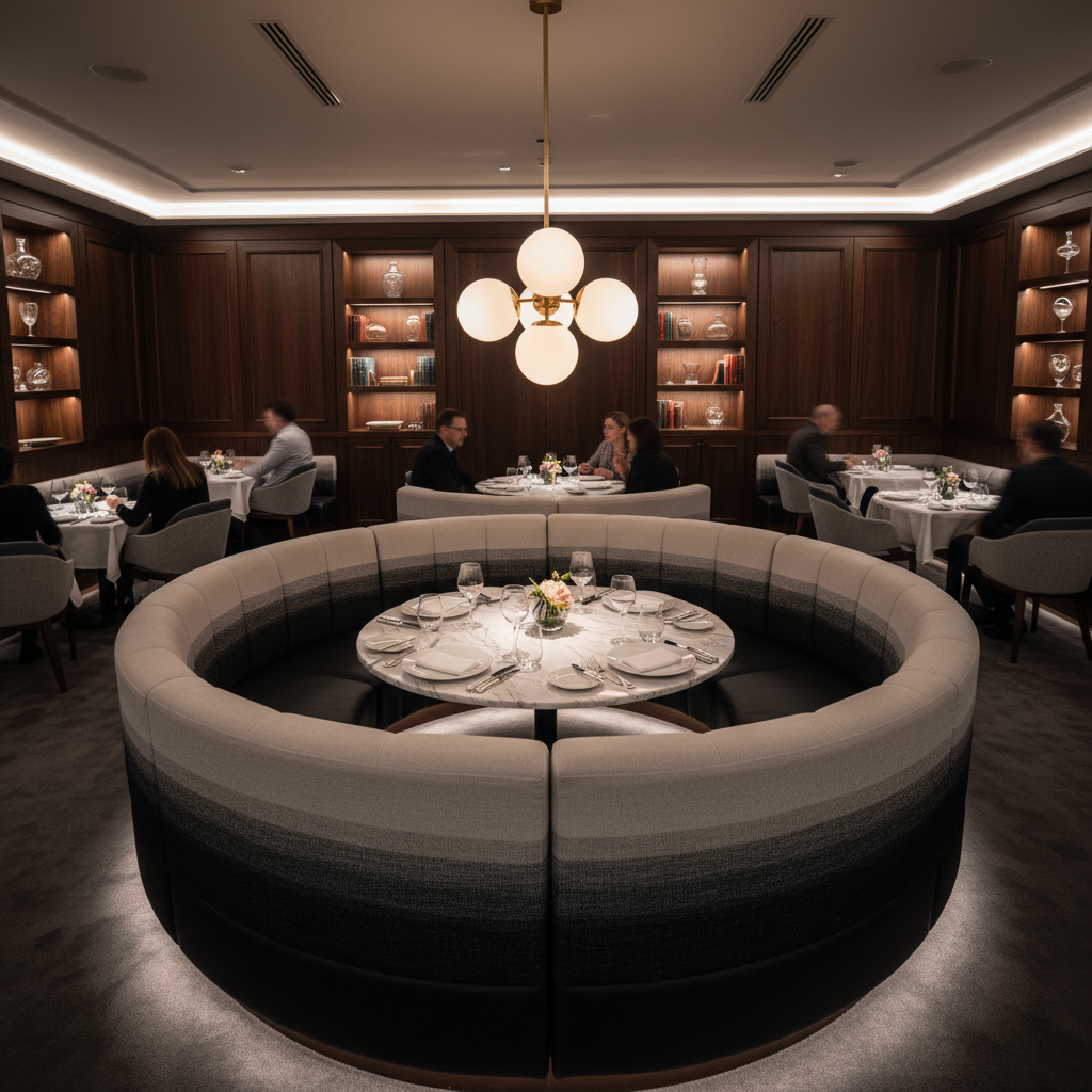 Marshall Black Upholstered Banquette | Architectural Fabrics