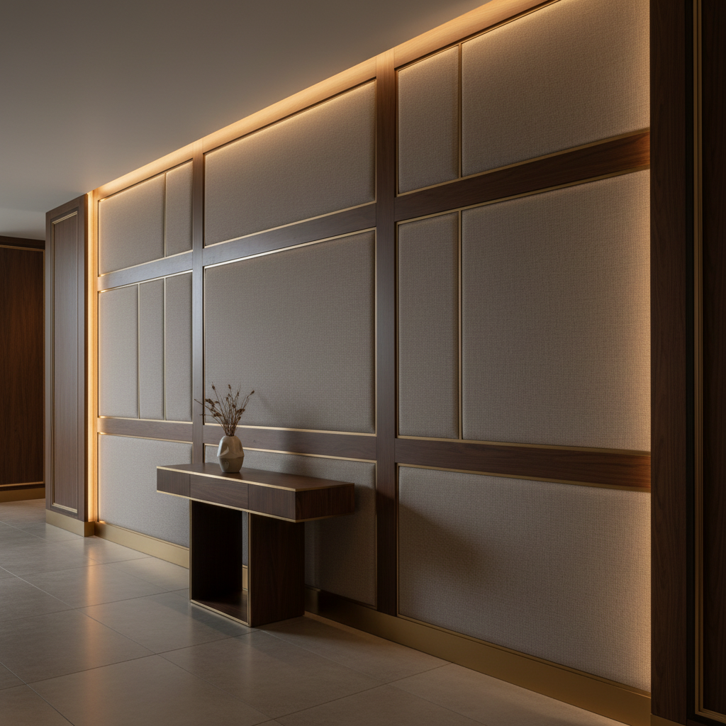 Fine Pebble Texture Taupe Stone Upholstered Wall Panel | Architectural Fabrics