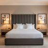 Tres Palmas - Charcoal Upholstered Headboard | Architectural Fabrics