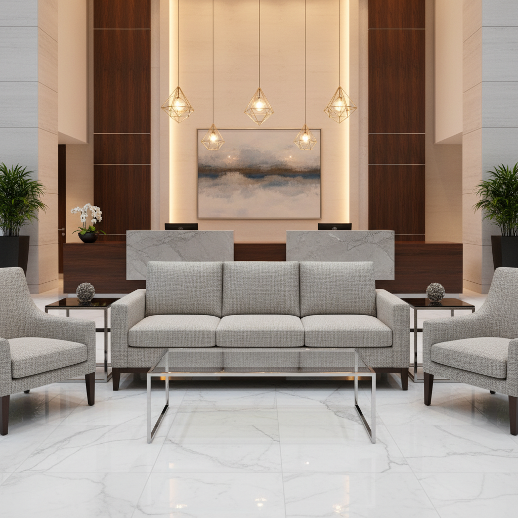 Vivace Reef - Pewter Upholstered Sofa | Architectural Fabrics
