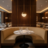 Linen Island - Neutral Upholstered Banquette | Architectural Fabrics