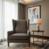 Subtle Linen Weave Deep Taupe Upholstered Chair | Architectural Fabrics
