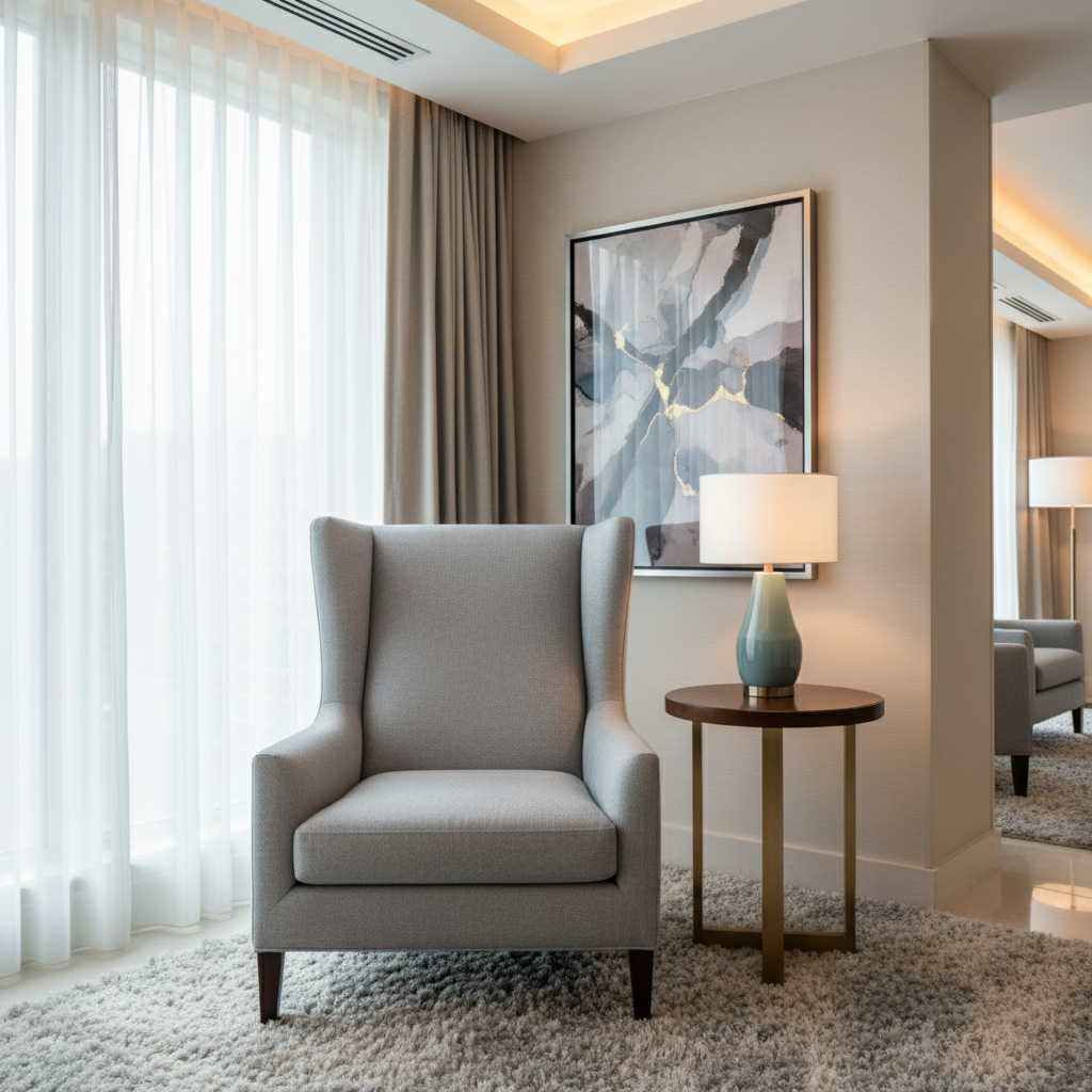 Smooth Pebble Grain Soft Gray Upholstered Chair | Architectural Fabrics