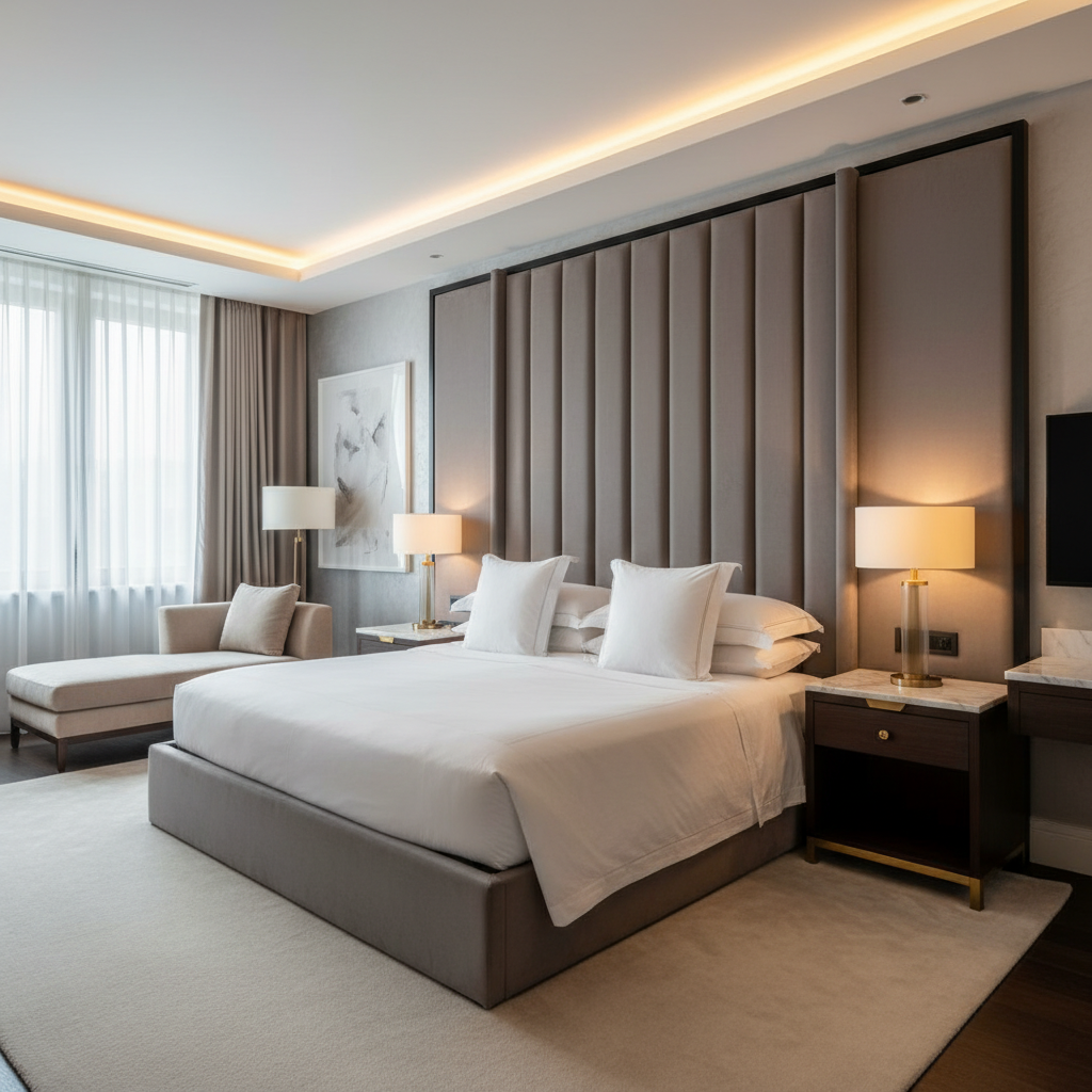 Ultrasuede  Mink  Grey Upholstered Headboard | Ultrasuede Upholstery