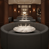Fine Woven Texture Deep Graphite Upholstered Banquette | Architectural Fabrics