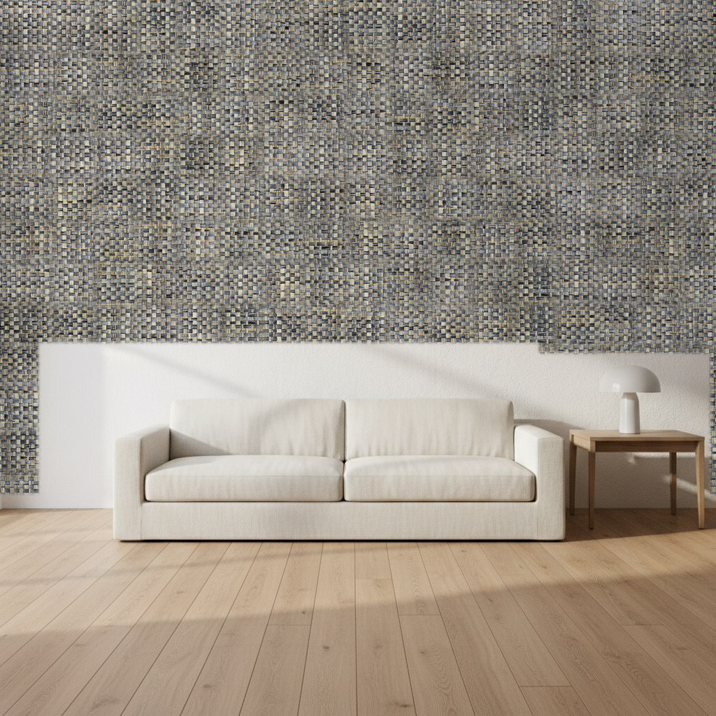 Montauk Paperweave Multi Gray Wallcovering | Phillipe Romano room setting