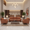 Fine Pebble Grain Burnt Sienna Upholstered Sofa | Architectural Fabrics