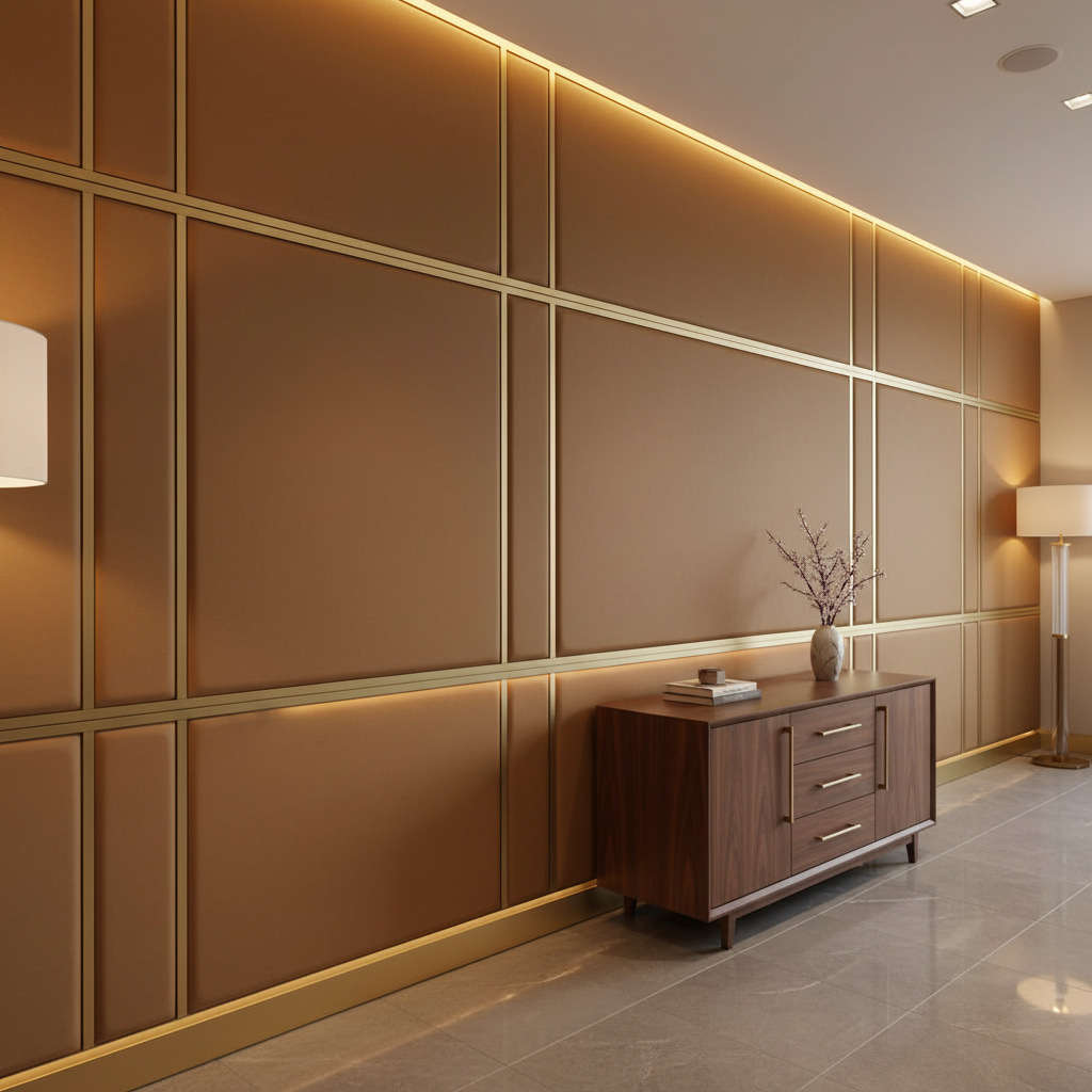 Necker Island - Biscuit Upholstered Wall Panel | Architectural Fabrics