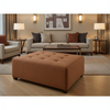 Fine Woven Texture Burnt Sienna Upholstered Ottoman | Architectural Fabrics