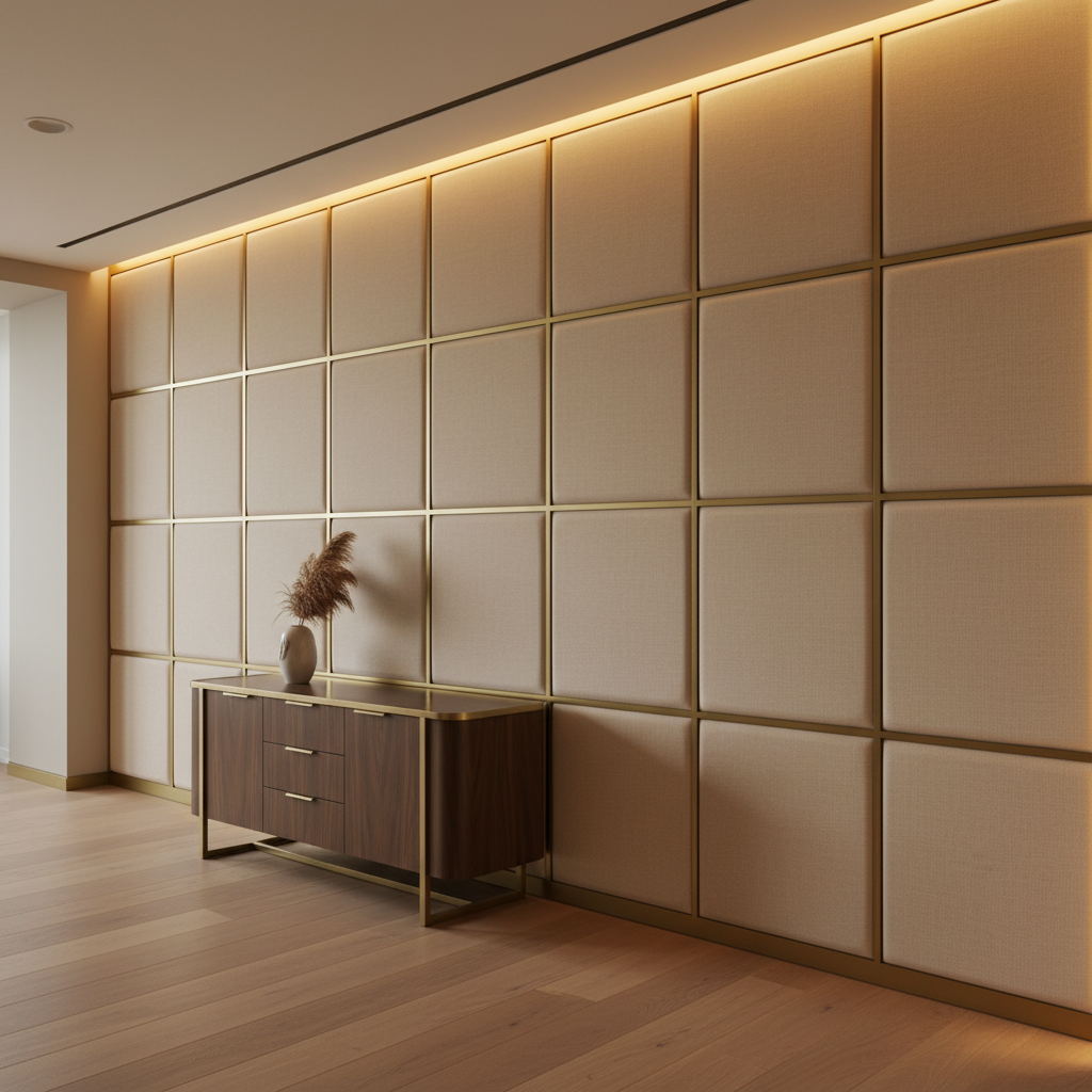 Aarden - Oatmeal Silicone Hybrid Upholstered Wall Panel | Architectural Fabrics