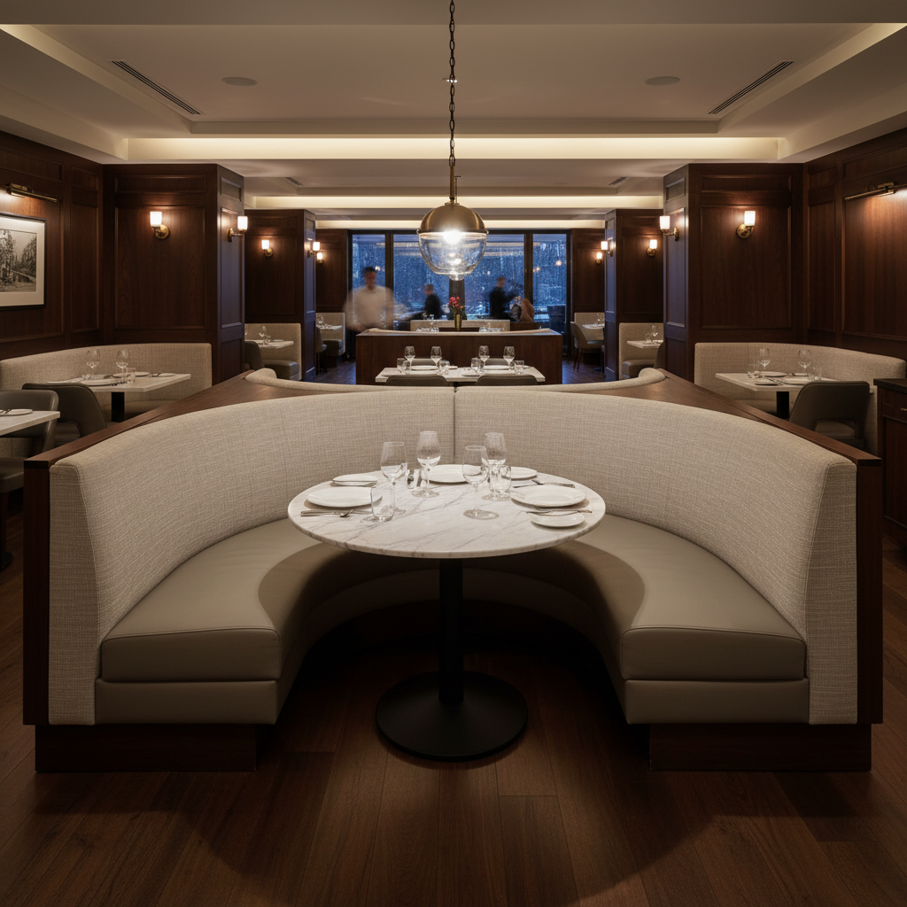 Turneffe - Snow Upholstered Banquette | Architectural Fabrics