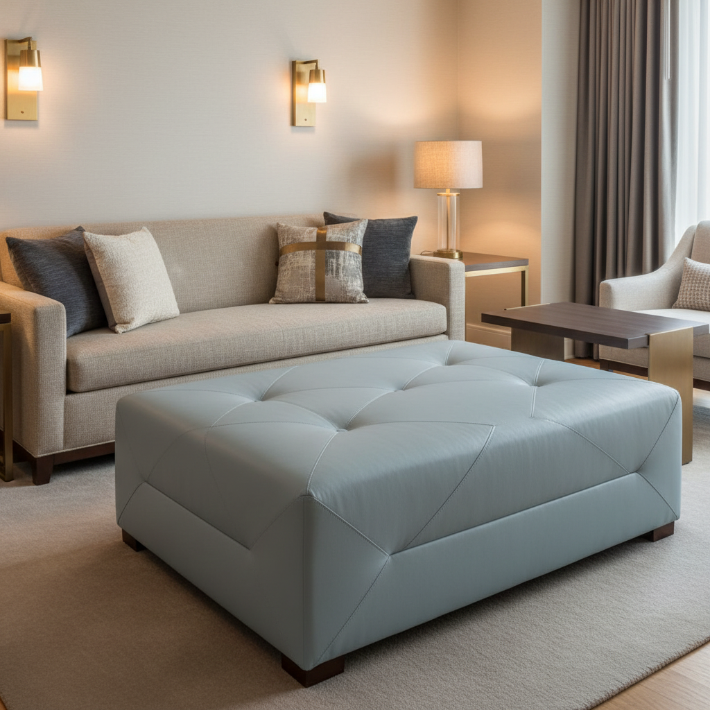 Necker Island - Breeze Upholstered Ottoman | Architectural Fabrics