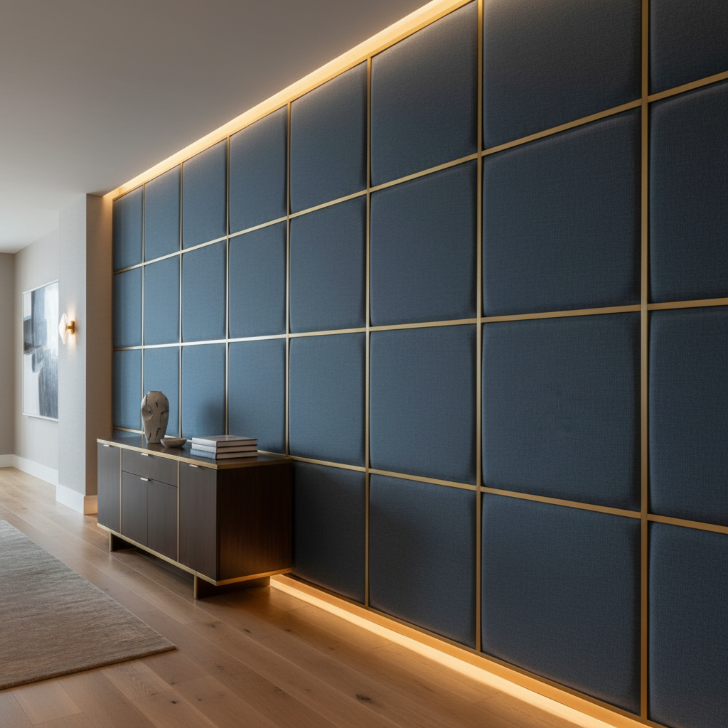 Morant - Ink Upholstered Wall Panel | Architectural Fabrics