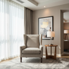 Woven Textured Grid Soft Taupe Upholstered Chair | Architectural Fabrics