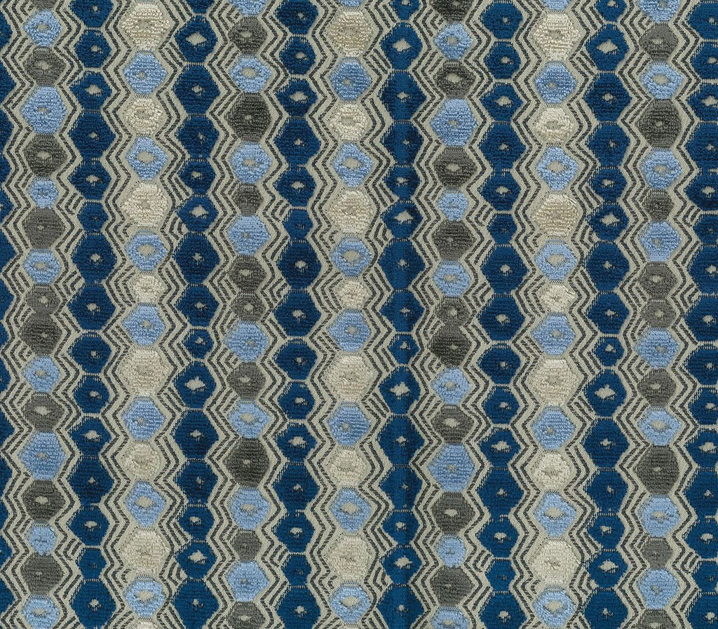 DWCY-900302 Nina Campbell Fabric Sapphire Blue designer-wallcoverings-los-angeles