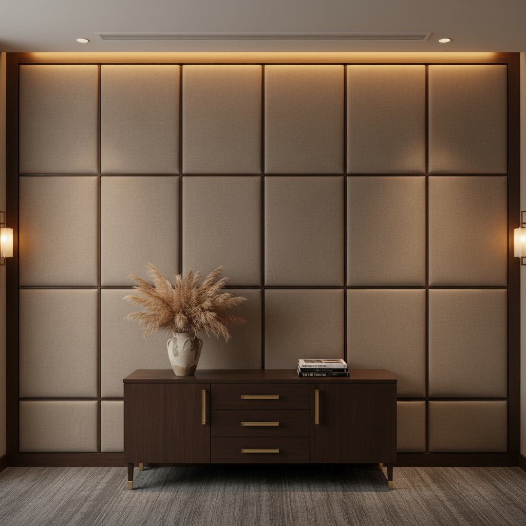 Aire Pebbled - Earthen Taupe Breathable Polyurethane Upholstered Wall Panel | Architectural Fabrics