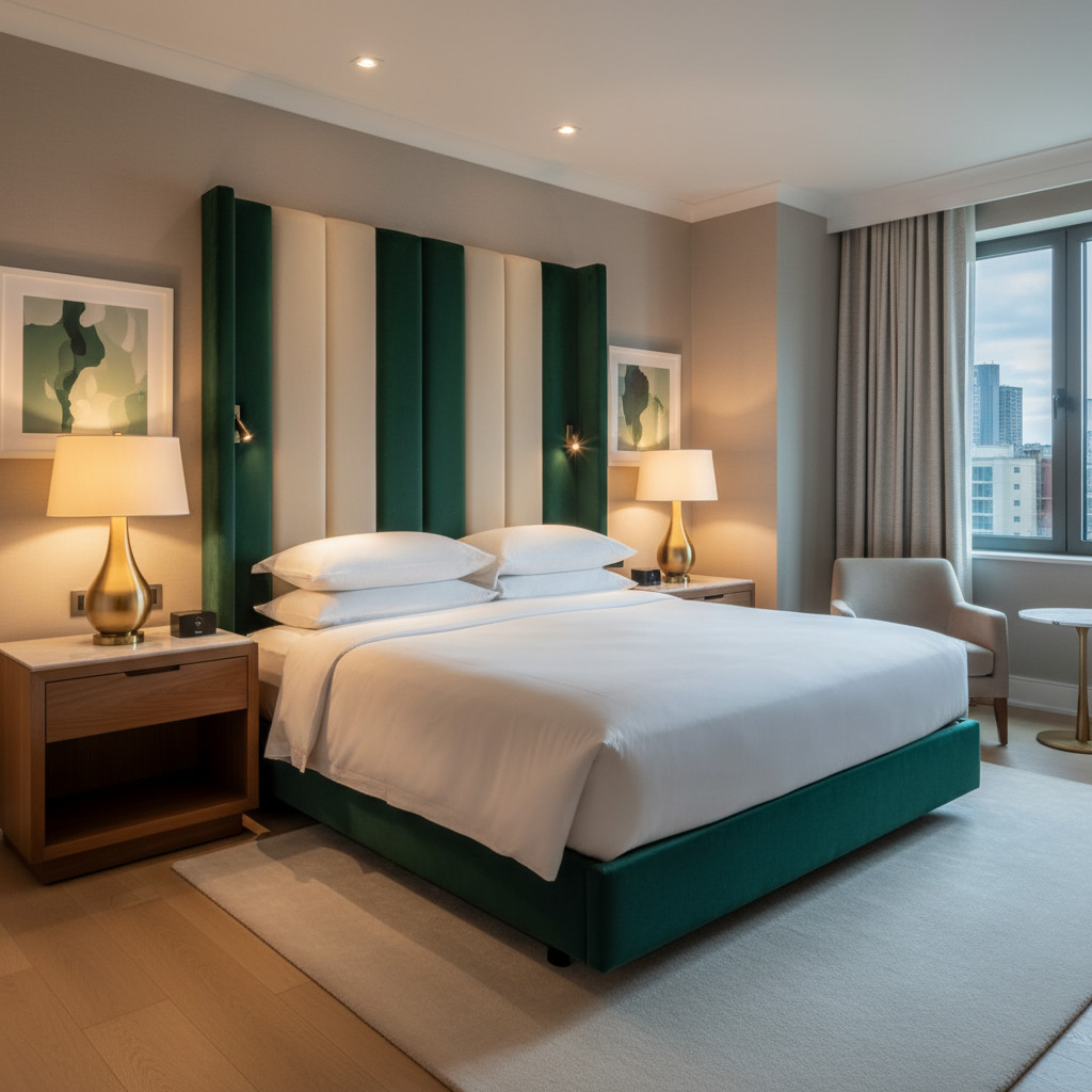 Exmore Forest Upholstered Headboard | Architectural Fabrics